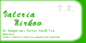 valeria mirkov business card